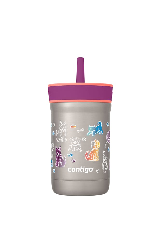 Kids Leighton Spill-Proof Stainless Steel Tumbler with Straw, 12oz Q0